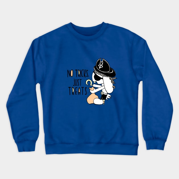 Tricks vs Treats Halloween Lop Pirate Crewneck Sweatshirt by badlydrawnbabe